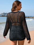 Openwork Dropped Shoulder Cover Up (13)