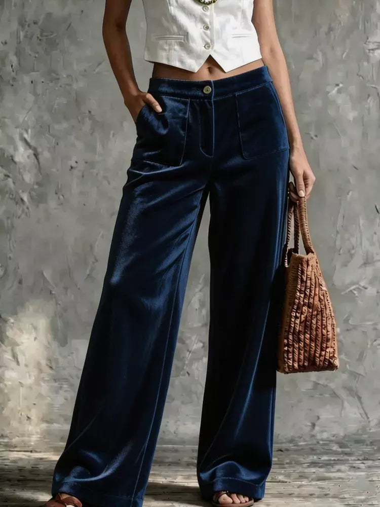 Full Size Velvet Wide-leg Pants Plus (11)