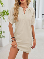 Notched Short Sleeve Tie Waist Dress (8)