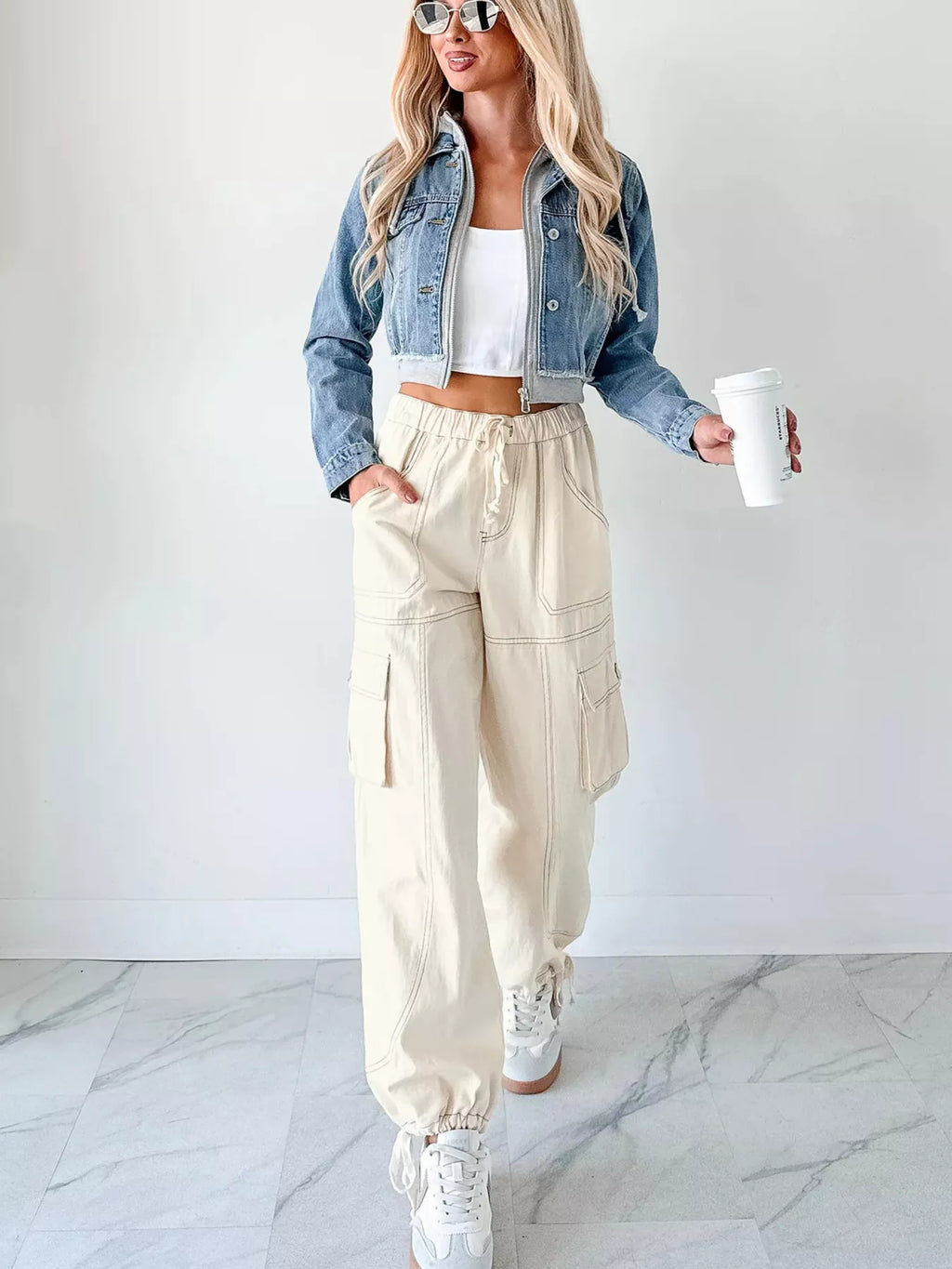 Distressed Zip Up Cropped Hooded Denim Jacket (21)