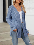 Ribbed Button-up Cardigan (2)