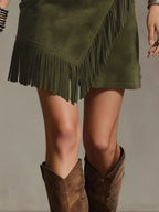 Fringed Wrap Mini Skirt (8)