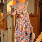 French Shoulder Print Dress photo 2