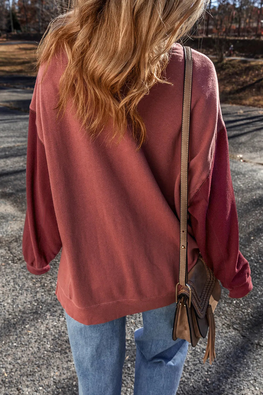 Contrast Round Neck Long Sleeve Sweatshirt (9)