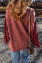 Contrast Round Neck Long Sleeve Sweatshirt (9)