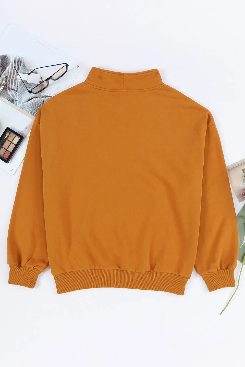 Quarter Zip Dropped Shoulder Sweatshirt (11)