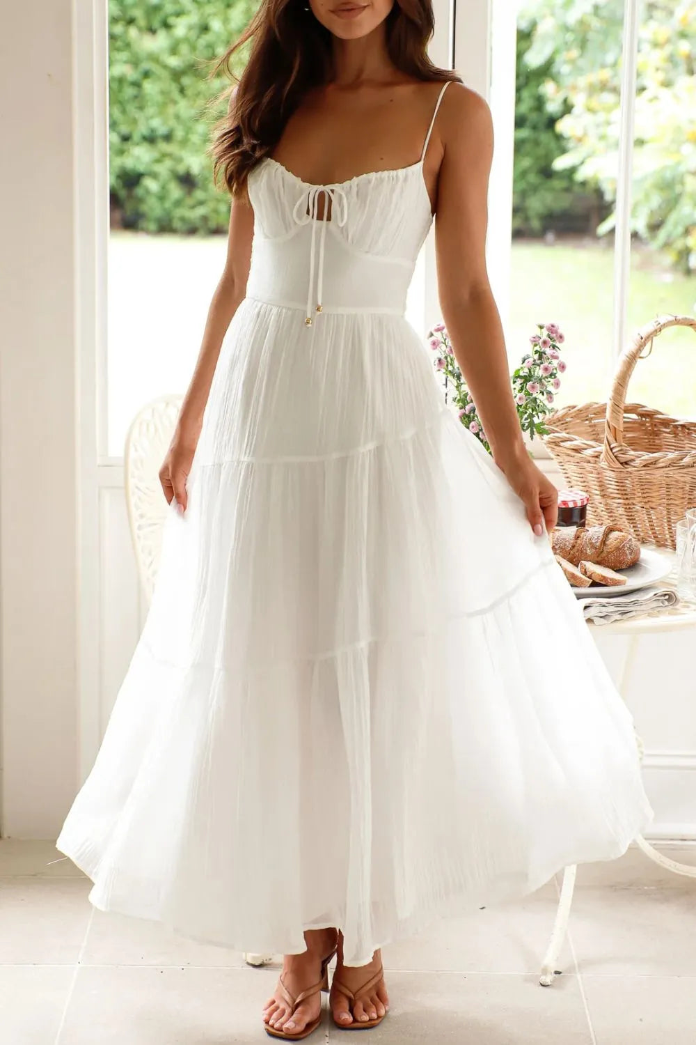 Ruched Smocked Back Cami Dress
