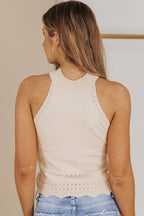 Scalloped Openwork Grecian Neck Tank (6)