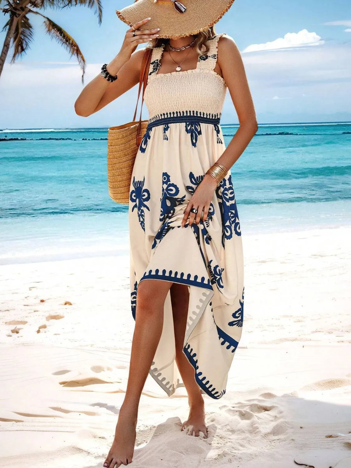 Smocked Printed Wide Strap Maxi Dress (17)