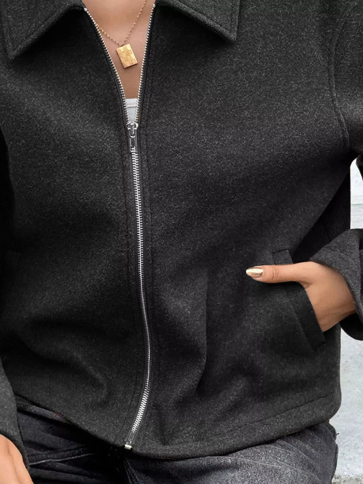 Zip-up Dropped Shoulder Jacket (14)