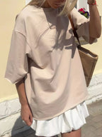 Round Neck Half Sleeve Oversized T-shirt (5)