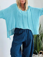 High-low Drop Shoulder Sweater (2)