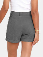 Full Size High Waist Shorts Pockets (3)