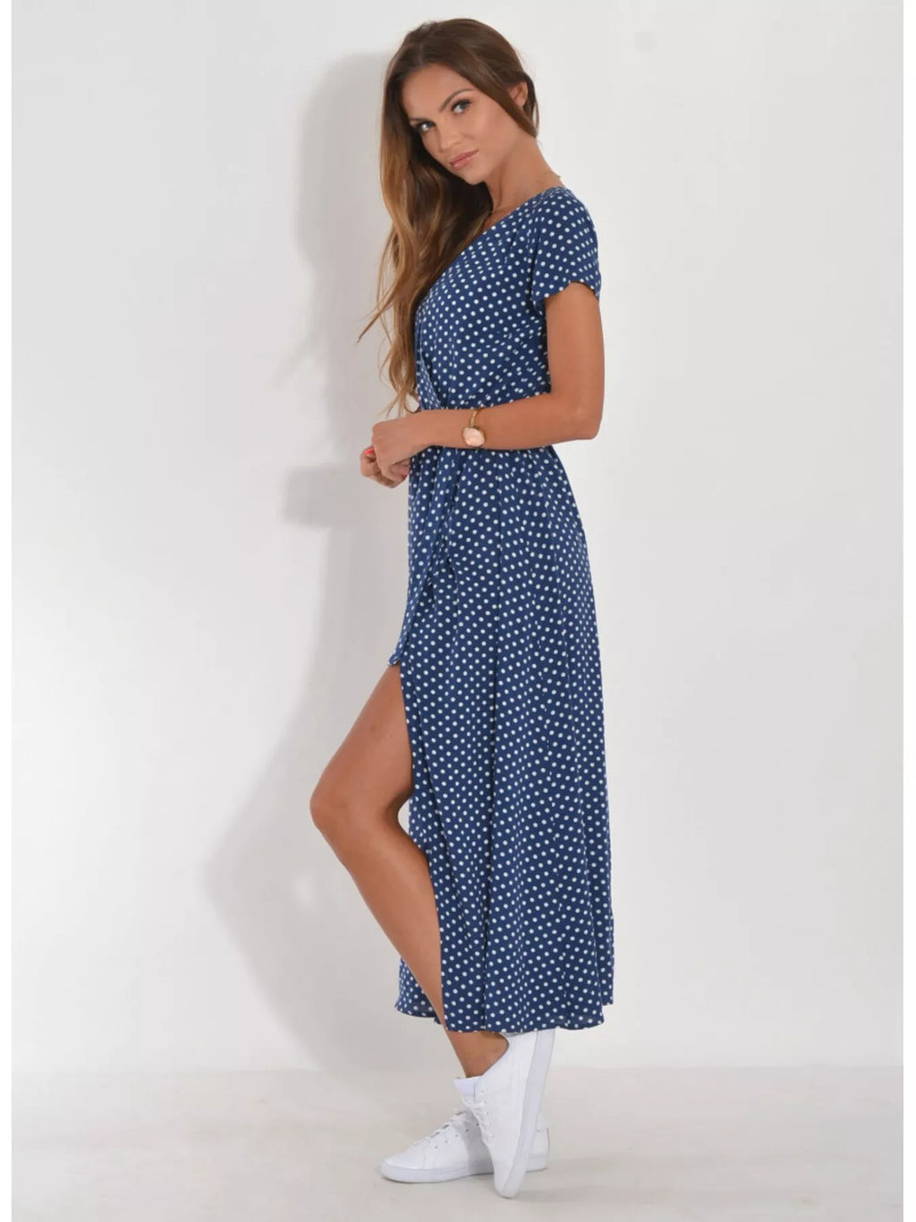 Surplice Short Sleeve Midi Dress (19)