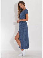 Surplice Short Sleeve Midi Dress (19)