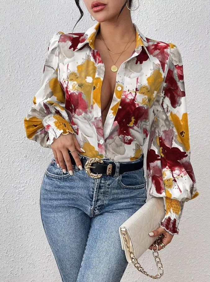 Floral Print Long Sleeve Shirt (14)