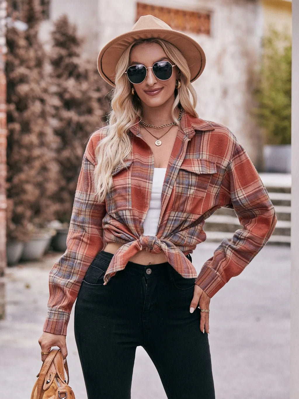Plaid Button-down Long Sleeve Shirt (12)