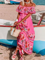 Floral Off Shoulder Ruffle Maxi Dress (16)