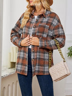 Plaid Button Up Long Sleeve Shacket (6)