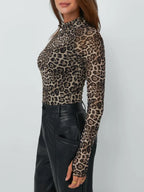 Floral Mock Neck Long Sleeve T-shirt (9)