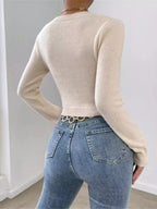 Twisted Front Cropped Knit Top (3)