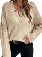 Ribbed Knit Dropped Shoulder Sweater (2)