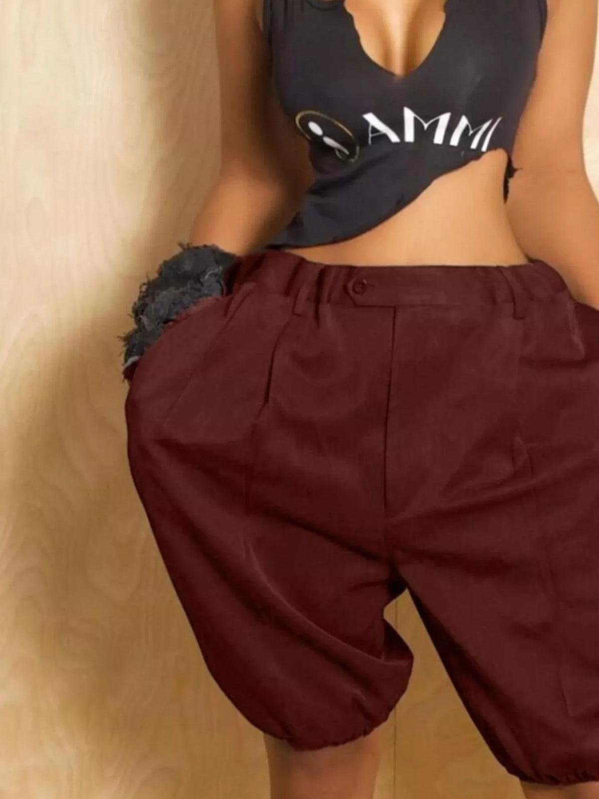 Pleated Detail High Waist Shorts (10)