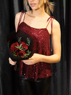 Full Size Sequin Tie Shoulder Cami Plus (11)