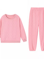 Texture Round Neck Top Pants Set (8)
