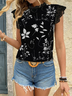 Lace Trim Sleeveless Blouse (12)