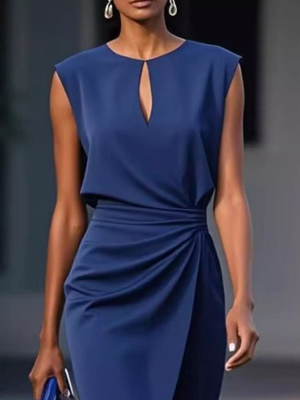 Ruched Waist Sleeveless Dress (5)