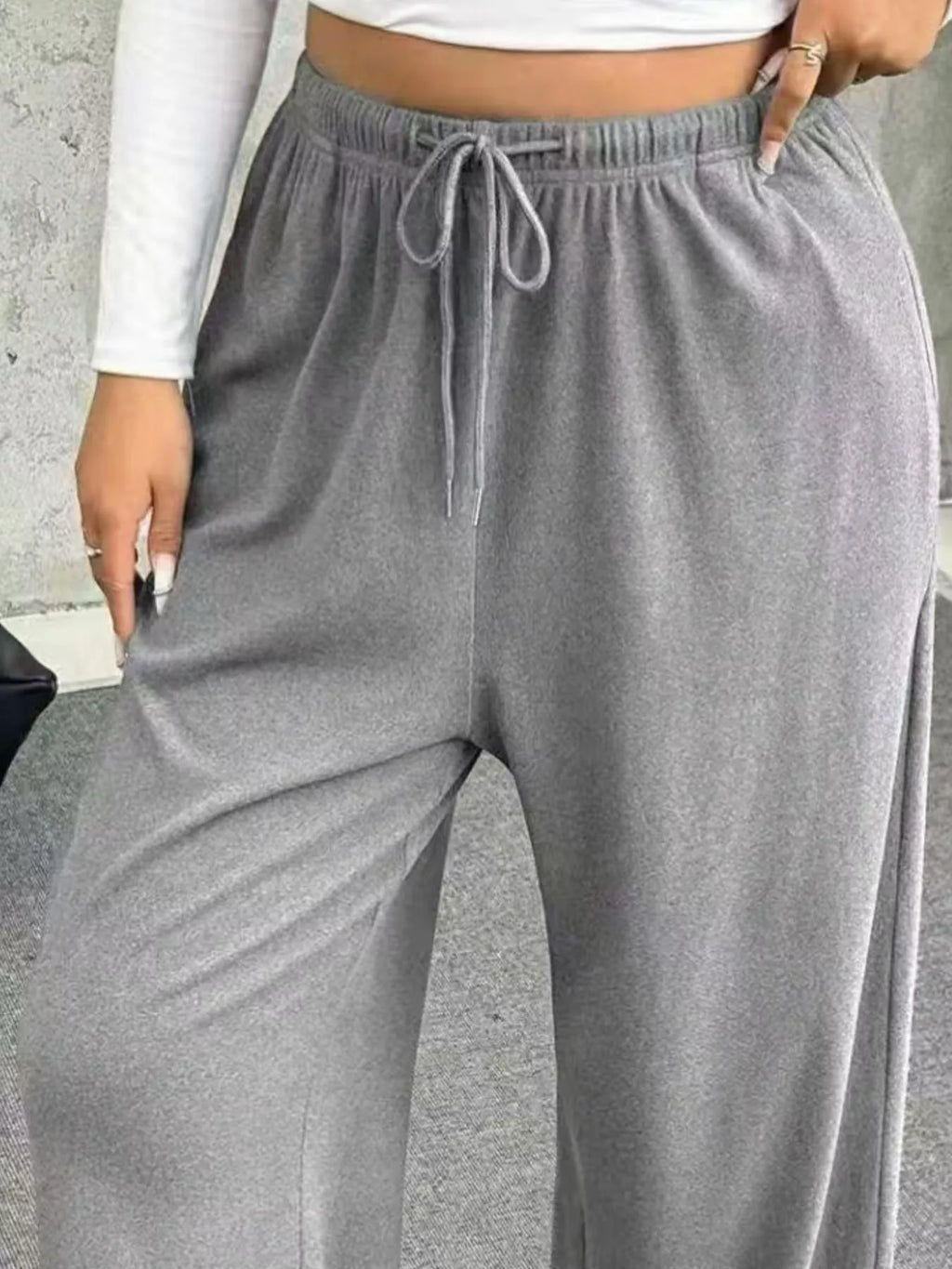 Full Size Drawstring Wide Leg Pants Plus (15)