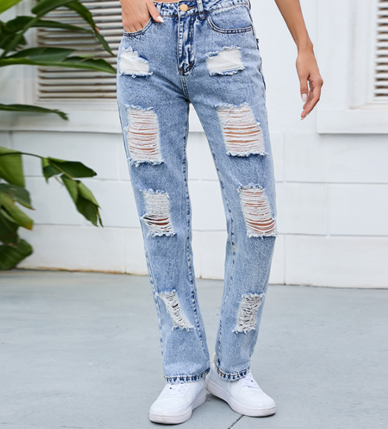 Ripped Washed Loose Skinny Jeans photo 3