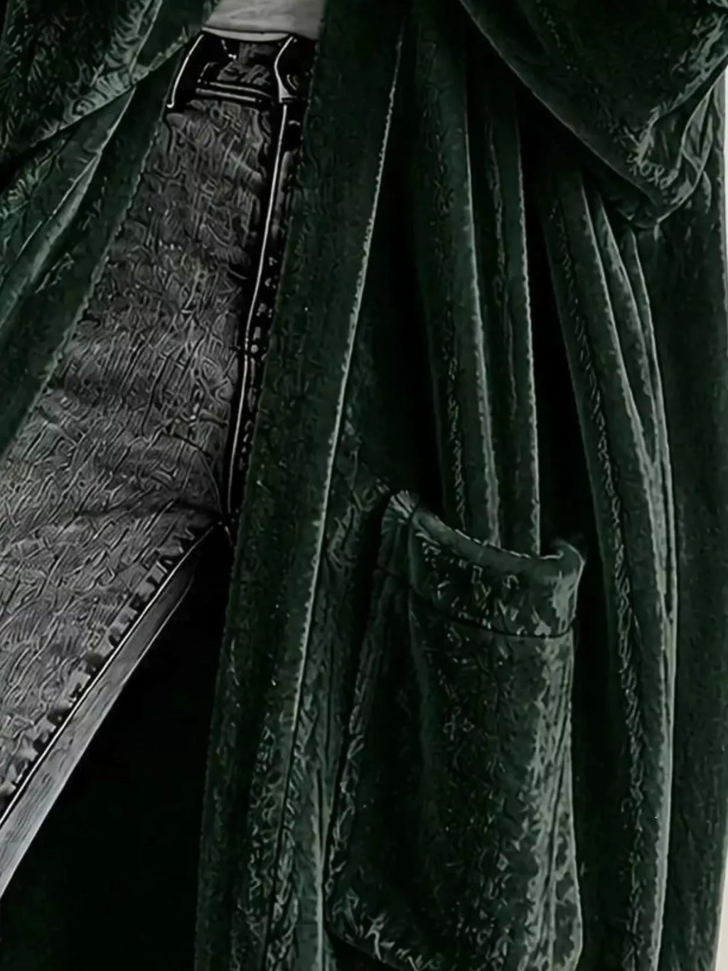 Full Size Velvet Open-front Longline Outerwear Plus (8)