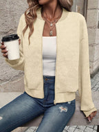 Textured Knit Zip-up Bomber Jacket (6)
