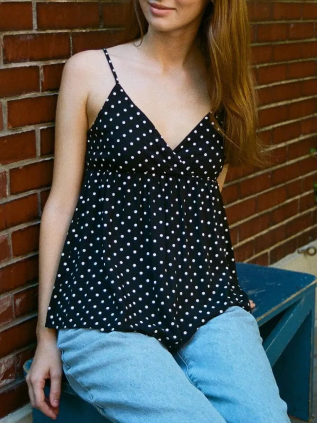 Polka Dot V-neck Flowy Cami (13)