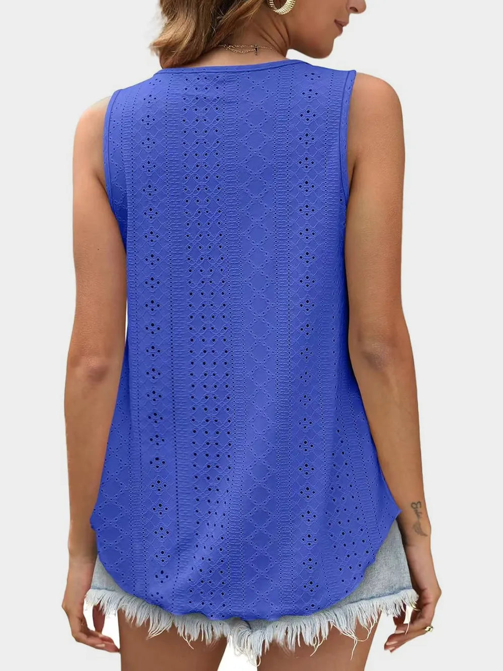 Eyelet Round Neck Tank (9)