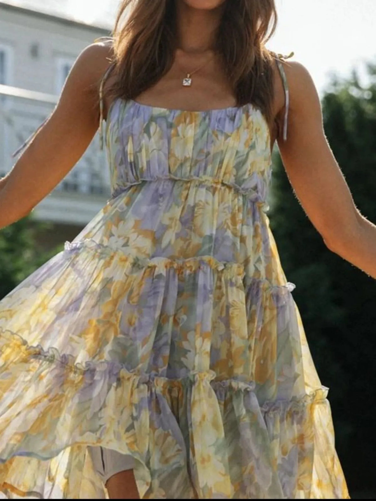 Printed Tie-strap Tiered Mini Dress (16)