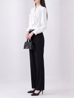 Full Size Tie Front Long Sleeve Shirt Plus (2)