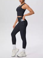 Scoop Neck Tank High-waisted Leggings Active Set (5)