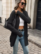 Ruched Pocket Open Front Cardigan (11)