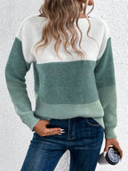 Block Drop Shoulder Long Sleeve Sweater (3)