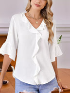 Ruffled Flounce Sleeve Blouse (6)
