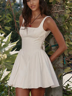 Backless Square Neck Mini Dress