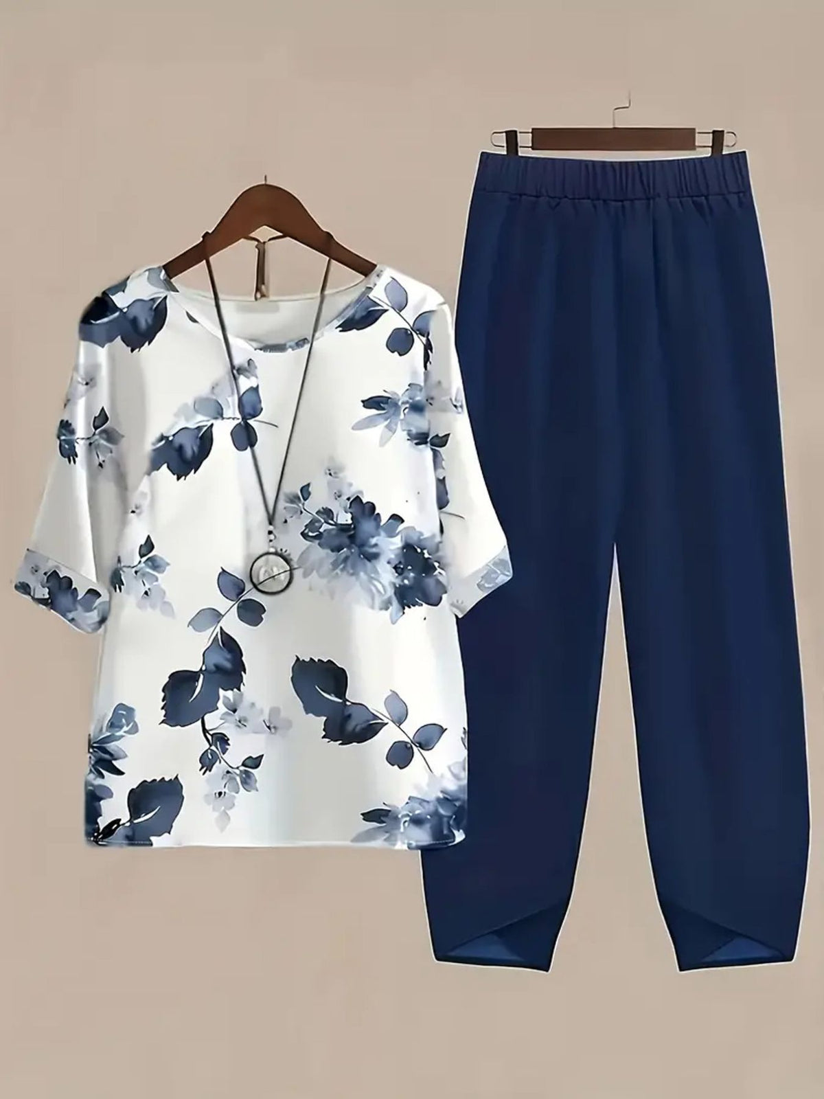 Printed Half Sleeve Top Pants Set