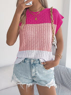 Block Cable Knit Sweater