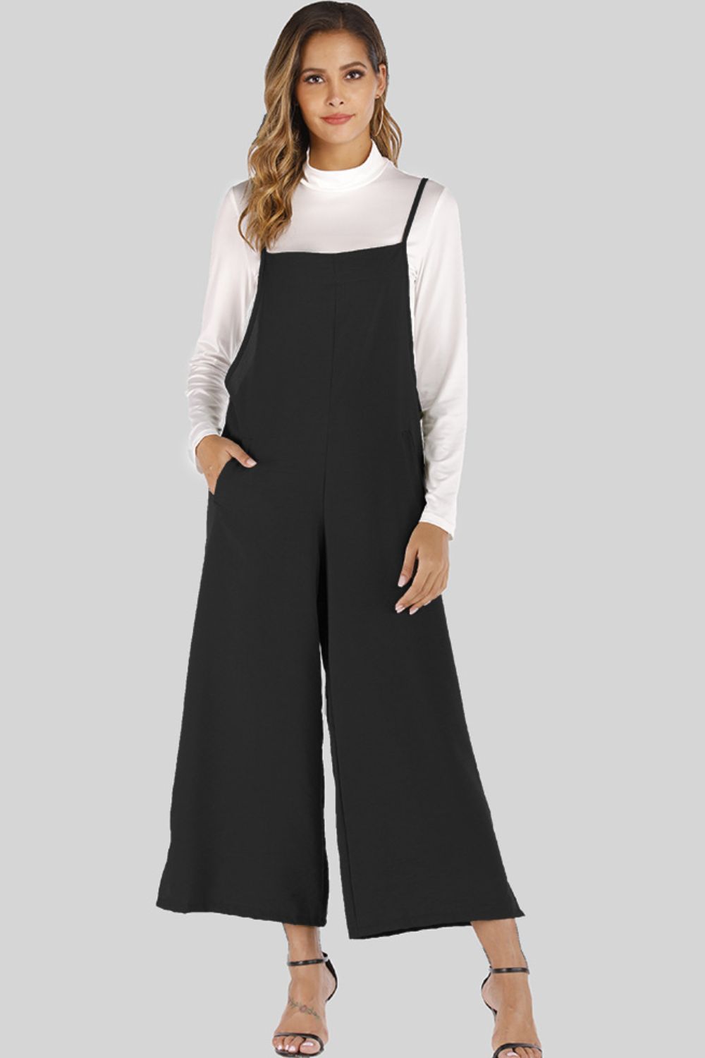 Full Size Cropped Wide Leg Overalls Pockets (3)