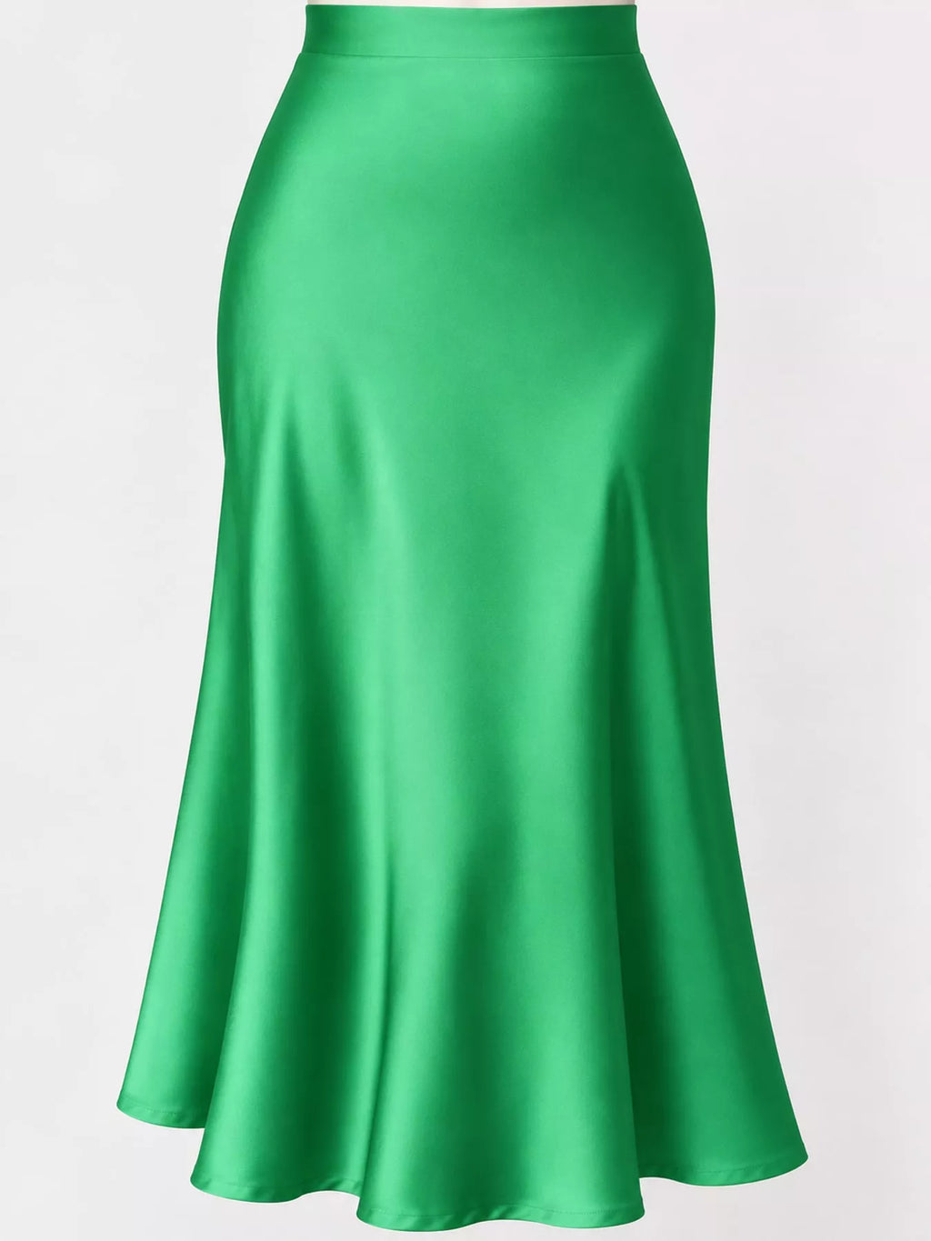 High-waisted Satin Midi Skirt (45)