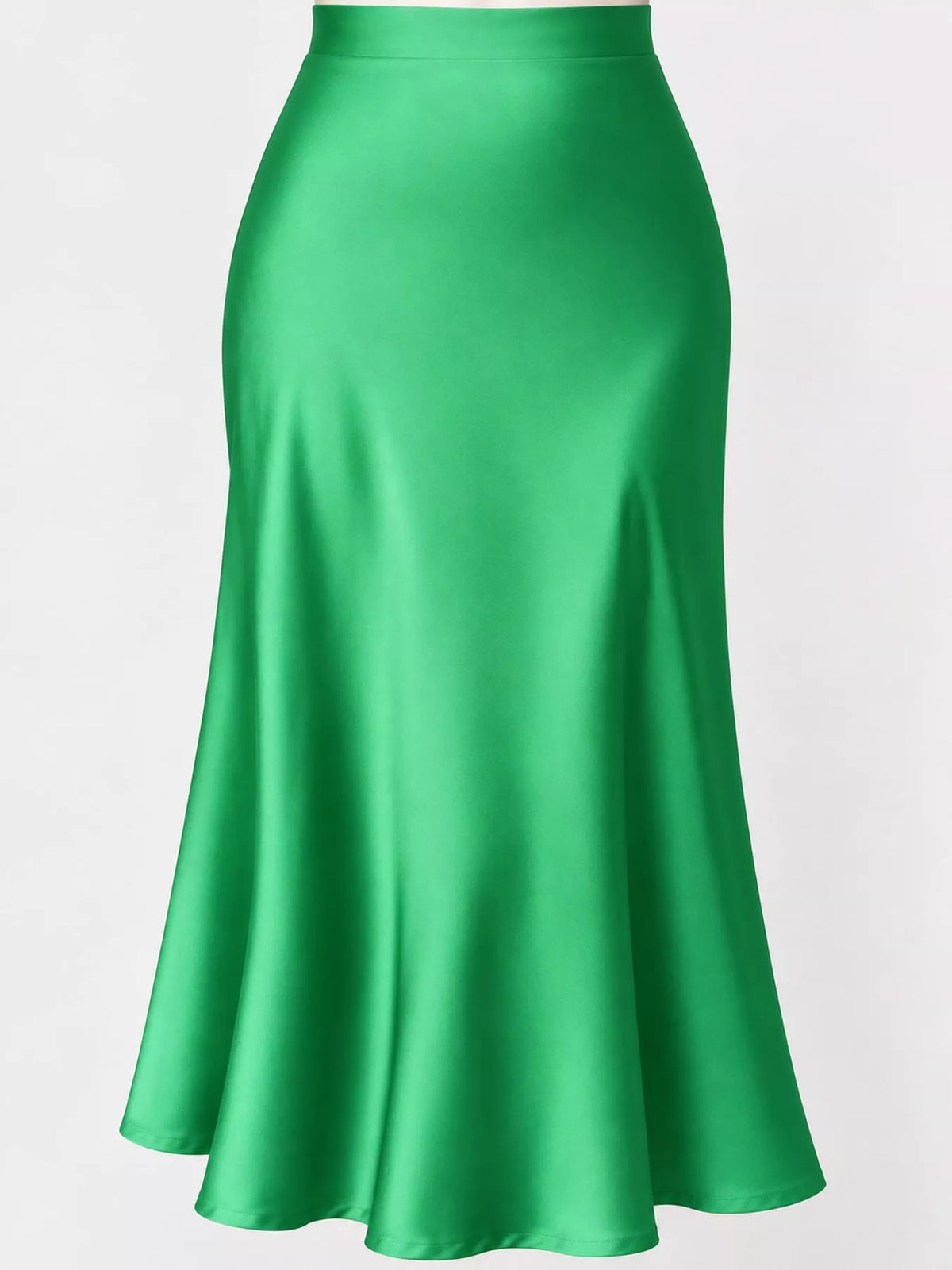High-waisted Satin Midi Skirt (45)