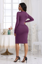 Cutout Twisted Long Sleeve Dress (9)